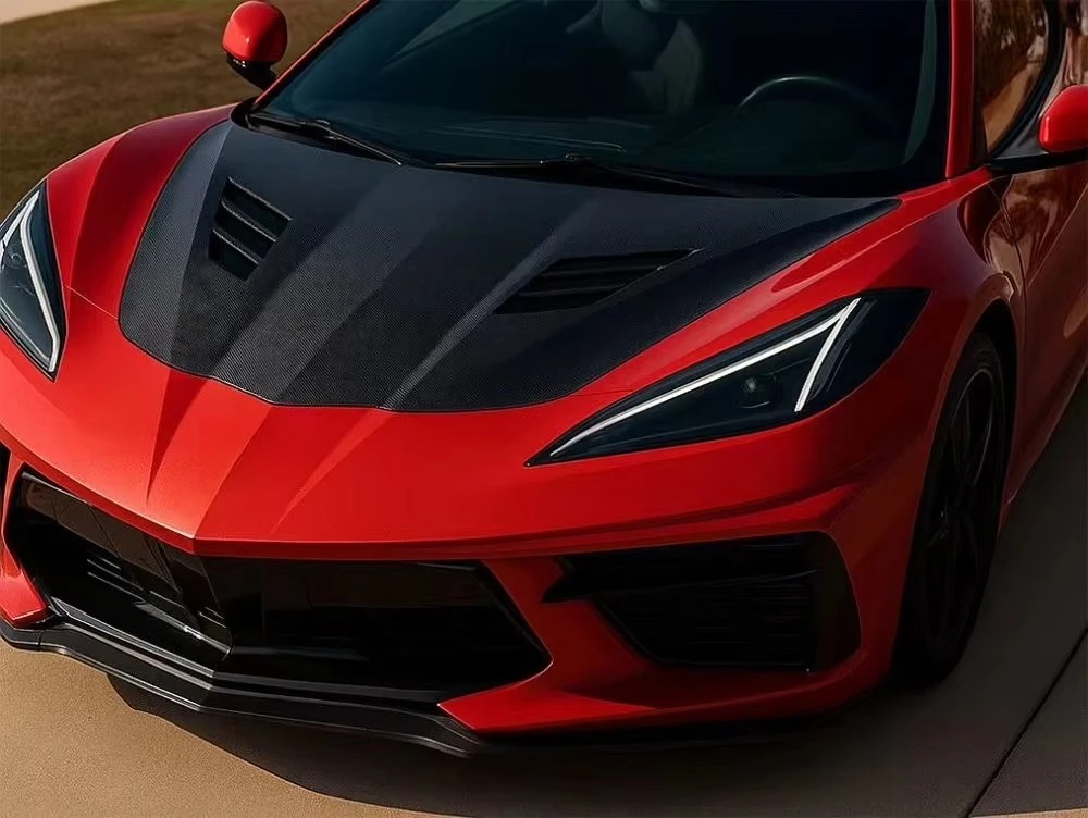 Z06 Body Kits for C8 High Quality Carbon Fiber Front Lip Side Skirt Rear Diffuser Hood Bonnet